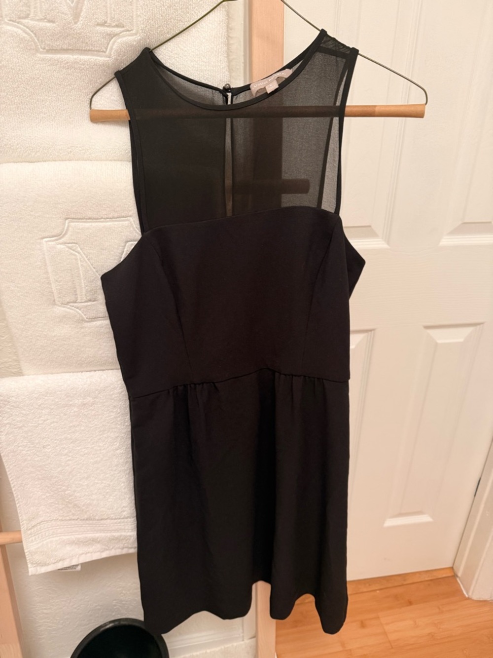 Banana Republic Black Bodice Dress with Sheer Yoke